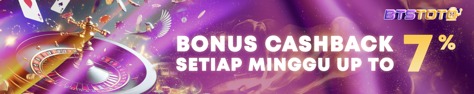 bonus cashback setiap minggu 7%